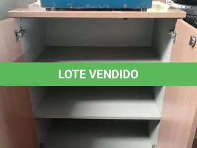 LOTE 313 - 01 ARMÁRIO BAIXO EM MADEIRA COM 02 PORTAS E 02 PRATELEIRAS. (NO ESTADO, LEILÃO NÃO TEM GARANTIA E NEM DEVOLUÇÃO, SUJEITO A POSSÍVEIS AVARIAS VISÍVEIS/OCULTAS E/OU AUSÊNCIA DE COMPONENTES).