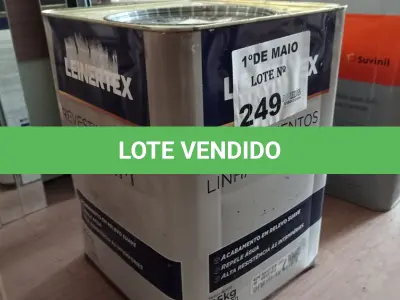 LOTE 249 - 01 LATA DE TEXTURATTO LEINERTEX REVESTIMENTOS LINHA SLIM NA COR BRANCO GELO 25KG. (NO ESTADO, LEILÃO NÃO TEM GARANTIA E NEM DEVOLUÇÃO, SUJEITO A POSSÍVEIS AVARIAS VISÍVEIS/OCULTAS E/OU AUSÊNCIA DE COMPONENTES).