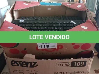 LOTE 419 - 01 LOTE COM GRANDE QUANTIDADE DE TECLADOS PARA PC MARCAS E MODELOS DIVERSOS. (NO ESTADO, LEILÃO NÃO TEM GARANTIA E NEM DEVOLUÇÃO, SUJEITO A POSSÍVEIS AVARIAS VISÍVEIS/OCULTAS E/OU AUSÊNCIA DE COMPONENTES).