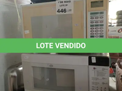 LOTE 446 - 02 MICRO-ONDAS, 01 MÁQUINA DE CUPCAKE, 01 GRILL/WAFFLE MAKER E 01 FOGÃO DE INDUÇÃO MARCAS E MODELOS DIVERSOS PARA RETIRADA DE PEÇAS.  (NO ESTADO, LEILÃO NÃO TEM GARANTIA E NEM DEVOLUÇÃO, SUJEITO A POSSÍVEIS AVARIAS VISÍVEIS/OCULTAS E/OU AUSÊNCIA DE COMPONENTES).