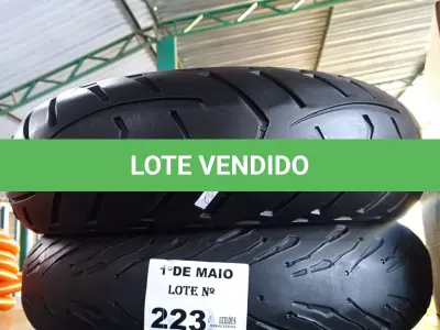 LOTE 223 - 02 PNEUS DE MOTO USADOS, 160/60/17 E 170/60/17.  (NO ESTADO, LEILÃO NÃO TEM GARANTIA E NEM DEVOLUÇÃO, SUJEITO A POSSÍVEIS AVARIAS VISÍVEIS/OCULTAS E/OU AUSÊNCIA DE COMPONENTES).