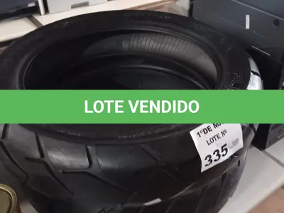 LOTE 335 - 02 PNEUS DE MOTO USADOS NAS MEDIDAS 150/70/17 E 170/60/17. (NO ESTADO, LEILÃO NÃO TEM GARANTIA E NEM DEVOLUÇÃO, SUJEITO A POSSÍVEIS AVARIAS VISÍVEIS/OCULTAS E/OU AUSÊNCIA DE COMPONENTES).