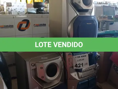 LOTE 421 - 01 APARELHO DE SOM 3X1 MARCA PANASONIC. (NO ESTADO, LEILÃO NÃO TEM GARANTIA E NEM DEVOLUÇÃO, SUJEITO A POSSÍVEIS AVARIAS VISÍVEIS/OCULTAS E/OU AUSÊNCIA DE COMPONENTES).