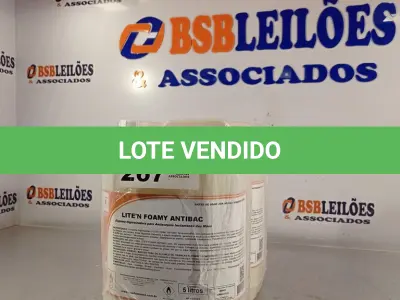 LOTE 267 - 02 GALÕES DE ESPUMA HIGIENIZADORA PARA ANTISSEPSIA INSTANTÂNEA DAS MÃOS 5L CADA. (NO ESTADO, LEILÃO NÃO TEM GARANTIA E NEM DEVOLUÇÃO, SUJEITO A POSSÍVEIS AVARIAS VISÍVEIS/OCULTAS E/OU AUSÊNCIA DE COMPONENTES).