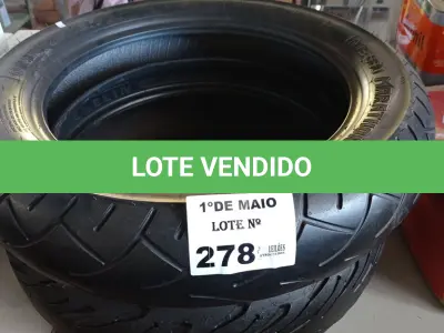 LOTE 278 - 02 PNEUS DE MOTO USADOS, 150/80/17 E 180/55/17. (NO ESTADO, LEILÃO NÃO TEM GARANTIA E NEM DEVOLUÇÃO, SUJEITO A POSSÍVEIS AVARIAS VISÍVEIS/OCULTAS E/OU AUSÊNCIA DE COMPONENTES).