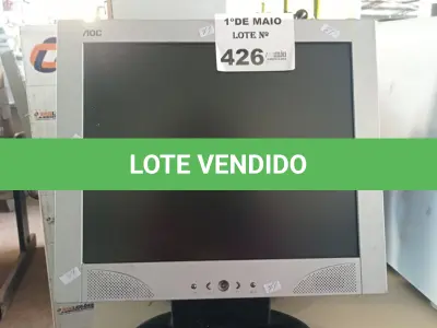 LOTE 426 - 06 MONITORES MARCAS E MODELOS DIVERSOS PARA RETIRADA DE PEÇAS. (NO ESTADO, LEILÃO NÃO TEM GARANTIA E NEM DEVOLUÇÃO, SUJEITO A POSSÍVEIS AVARIAS VISÍVEIS/OCULTAS E/OU AUSÊNCIA DE COMPONENTES).