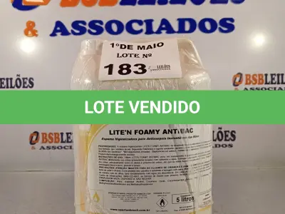 LOTE 183 - 02 GALÕES DE ESPUMA HIGIENIZADORA PARA ANTISSEPSIA INSTANTÂNEA DAS MÃOS 5L CADA. (NO ESTADO, LEILÃO NÃO TEM GARANTIA E NEM DEVOLUÇÃO, SUJEITO A POSSÍVEIS AVARIAS VISÍVEIS/OCULTAS E/OU AUSÊNCIA DE COMPONENTES).