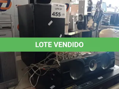 LOTE 455 - 01 DVD HOME THEATER MARCA LG. (NO ESTADO, LEILÃO NÃO TEM GARANTIA E NEM DEVOLUÇÃO, SUJEITO A POSSÍVEIS AVARIAS VISÍVEIS/OCULTAS E/OU AUSÊNCIA DE COMPONENTES).