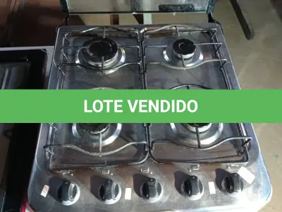 LOTE 491 - 01 FOGÃO A GÁS 04 BOCAS. (NO ESTADO, LEILÃO NÃO TEM GARANTIA E NEM DEVOLUÇÃO, SUJEITO A POSSÍVEIS AVARIAS VISÍVEIS/OCULTAS E/OU AUSÊNCIA DE COMPONENTES).