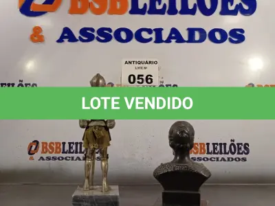 LOTE 056 - 01 BUSTO DA JUSTIÇA E 01 CAVALEIRO COM ARMADURA DO SÉCULO XVI. (NO ESTADO, LEILÃO NÃO TEM GARANTIA E NEM DEVOLUÇÃO, SUJEITO A POSSÍVEIS AVARIAS VISÍVEIS/OCULTAS E/OU AUSÊNCIA DE COMPONENTES).