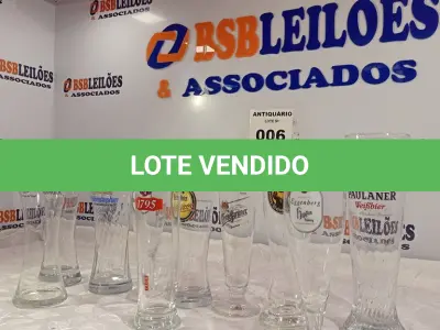 LOTE 006 - 10 TAÇAS PARA CERVEJA. (NO ESTADO, LEILÃO NÃO TEM GARANTIA E NEM DEVOLUÇÃO, SUJEITO A POSSÍVEIS AVARIAS VISÍVEIS/OCULTAS E/OU AUSÊNCIA DE COMPONENTES).