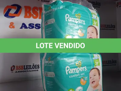 LOTE 240 - 140 FRALDAS PAMPERS CONFORT SEC TAMANHO G. (NO ESTADO, LEILÃO NÃO TEM GARANTIA E NEM DEVOLUÇÃO, SUJEITO A POSSÍVEIS AVARIAS VISÍVEIS/OCULTAS E/OU AUSÊNCIA DE COMPONENTES).