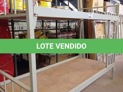 LOTE 510 - 01 CAMA BELICHE EM METAL. (NO ESTADO, LEILÃO NÃO TEM GARANTIA E NEM DEVOLUÇÃO, SUJEITO A POSSÍVEIS AVARIAS VISÍVEIS/OCULTAS E/OU AUSÊNCIA DE COMPONENTES).