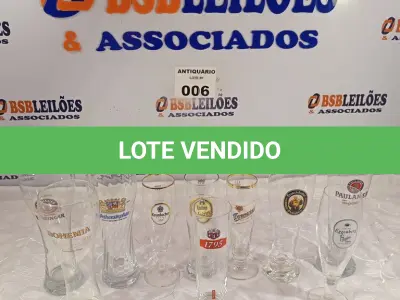 LOTE 006 - 10 TAÇAS PARA CERVEJA. (NO ESTADO, LEILÃO NÃO TEM GARANTIA E NEM DEVOLUÇÃO, SUJEITO A POSSÍVEIS AVARIAS VISÍVEIS/OCULTAS E/OU AUSÊNCIA DE COMPONENTES).