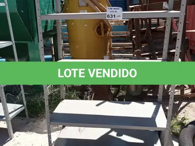 LOTE 631 - 01 ESTANTE DE FERRO COM 05 PRATELEIRAS. (NO ESTADO, LEILÃO NÃO TEM GARANTIA E NEM DEVOLUÇÃO, SUJEITO A POSSÍVEIS AVARIAS VISÍVEIS/OCULTAS E/OU AUSÊNCIA DE COMPONENTES).
