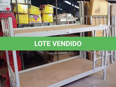 LOTE 570 - 01 CAMA BELICHE EM METAL. (NO ESTADO, LEILÃO NÃO TEM GARANTIA E NEM DEVOLUÇÃO, SUJEITO A POSSÍVEIS AVARIAS VISÍVEIS/OCULTAS E/OU AUSÊNCIA DE COMPONENTES).