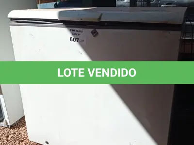 LOTE 607 - 01 FREEZER HORIZONTAL COM 01 TAMPA SEM O MOTOR. (NO ESTADO, LEILÃO NÃO TEM GARANTIA E NEM DEVOLUÇÃO, SUJEITO A POSSÍVEIS AVARIAS VISÍVEIS/OCULTAS E/OU AUSÊNCIA DE COMPONENTES).