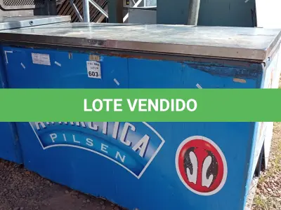 LOTE 603 - 01 FREEZER HORIZONTAL COM 01 TAMPA SEM O MOTOR. (NO ESTADO, LEILÃO NÃO TEM GARANTIA E NEM DEVOLUÇÃO, SUJEITO A POSSÍVEIS AVARIAS VISÍVEIS/OCULTAS E/OU AUSÊNCIA DE COMPONENTES).