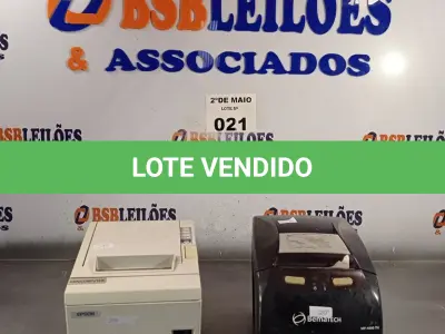 LOTE 021 - 02 IMPRESSORAS DE CUPOM SENDO 01 BEMATECH NÃO FISCAL E 01 EPSON. (NO ESTADO, LEILÃO NÃO TEM GARANTIA E NEM DEVOLUÇÃO, SUJEITO A POSSÍVEIS AVARIAS VISÍVEIS/OCULTAS E/OU AUSÊNCIA DE COMPONENTES).