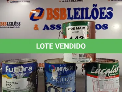 LOTE 143 - 02 GALÕES DE ESMALTE SINTÉTICO EUCALAR MADEIRA E METAIS NAS CORES BRILHANTE VERMELHO GOYA/BRILHANTE MARFIM, 01 TINTA PARA PISO FOSCO PRETO E 01 TINTA ACRÍLICA FOSCO STANDARD BRANCO NEVE TODOS 3,6L. (NO ESTADO, LEILÃO NÃO TEM GARANTIA E NEM DEVOLUÇÃO, SUJEITO A POSSÍVEIS AVARIAS VISÍVEIS/OCULTAS E/OU AUSÊNCIA DE COMPONENTES).