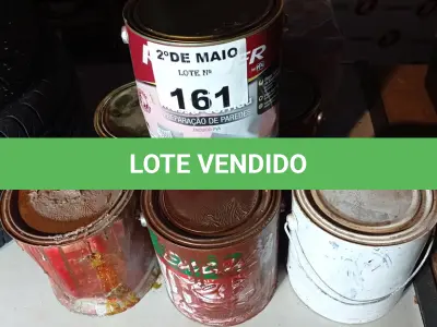LOTE 161 - 03 GALÕES DE MASSA CORRIDA PVA 6,4KG E 03 GALÕES DE ESMALTE SINTÉTICO CORES DIVERSAS COM AVARIAS. (NO ESTADO, LEILÃO NÃO TEM GARANTIA E NEM DEVOLUÇÃO, SUJEITO A POSSÍVEIS AVARIAS VISÍVEIS/OCULTAS E/OU AUSÊNCIA DE COMPONENTES).