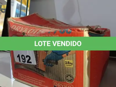 LOTE 192 - 01 CAIXA DE DRYKOTEC 7700, REVESTIMENTO IMPERMEABILIZANTE FLEXÍVEL COM FIBRAS SINTÉTICAS. (NO ESTADO, LEILÃO NÃO TEM GARANTIA E NEM DEVOLUÇÃO, SUJEITO A POSSÍVEIS AVARIAS VISÍVEIS/OCULTAS E/OU AUSÊNCIA DE COMPONENTES).
