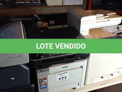 LOTE 171 - 10 IMPRESSORAS MARCAS E MODELOS DIVERSOS PARA RETIRADA DE PEÇAS. (NO ESTADO, LEILÃO NÃO TEM GARANTIA E NEM DEVOLUÇÃO, SUJEITO A POSSÍVEIS AVARIAS VISÍVEIS/OCULTAS E/OU AUSÊNCIA DE COMPONENTES).