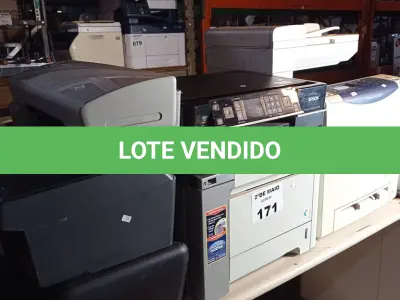 LOTE 171 - 10 IMPRESSORAS MARCAS E MODELOS DIVERSOS PARA RETIRADA DE PEÇAS. (NO ESTADO, LEILÃO NÃO TEM GARANTIA E NEM DEVOLUÇÃO, SUJEITO A POSSÍVEIS AVARIAS VISÍVEIS/OCULTAS E/OU AUSÊNCIA DE COMPONENTES).