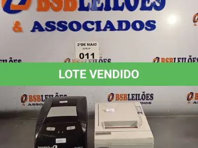 LOTE 011 - 02 IMPRESSORAS DE CUPOM SENDO 01 BEMATECH NÃO FISCAL E 01 EPSON. (NO ESTADO, LEILÃO NÃO TEM GARANTIA E NEM DEVOLUÇÃO, SUJEITO A POSSÍVEIS AVARIAS VISÍVEIS/OCULTAS E/OU AUSÊNCIA DE COMPONENTES).