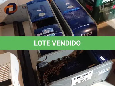 LOTE 174 - 03 IMPRESSORAS DE CARTÃO DATACARD SD 260 PARA RETIRADA DE PEÇAS. (NO ESTADO, LEILÃO NÃO TEM GARANTIA E NEM DEVOLUÇÃO, SUJEITO A POSSÍVEIS AVARIAS VISÍVEIS/OCULTAS E/OU AUSÊNCIA DE COMPONENTES).