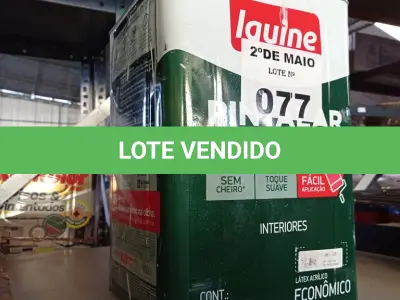 LOTE 077 - 01 LATA DE TINTA IQUINE PINTALAR INTERIORES FOSCO AVELUDADO NA COR BRANCO GELO 18L. (NO ESTADO, LEILÃO NÃO TEM GARANTIA E NEM DEVOLUÇÃO, SUJEITO A POSSÍVEIS AVARIAS VISÍVEIS/OCULTAS E/OU AUSÊNCIA DE COMPONENTES).