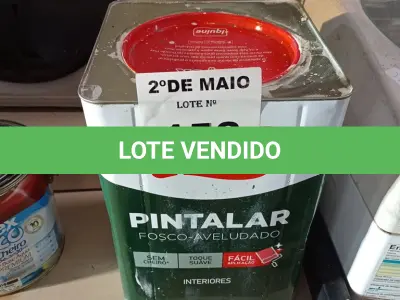 LOTE 158 - 01 LATA DE TINTA IQUINE PINTALAR INTERIORES FOSCO AVELUDADO NA COR BRANCO GELO 18L. (NO ESTADO, LEILÃO NÃO TEM GARANTIA E NEM DEVOLUÇÃO, SUJEITO A POSSÍVEIS AVARIAS VISÍVEIS/OCULTAS E/OU AUSÊNCIA DE COMPONENTES).
