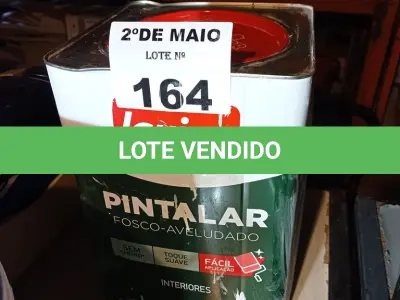 LOTE 164 - 01 LATA DE TINTA IQUINE PINTALAR INTERIORES FOSCO AVELUDADO NA COR BRANCO GELO 18L. (NO ESTADO, LEILÃO NÃO TEM GARANTIA E NEM DEVOLUÇÃO, SUJEITO A POSSÍVEIS AVARIAS VISÍVEIS/OCULTAS E/OU AUSÊNCIA DE COMPONENTES).