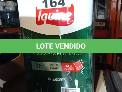 LOTE 164 - 01 LATA DE TINTA IQUINE PINTALAR INTERIORES FOSCO AVELUDADO NA COR BRANCO GELO 18L. (NO ESTADO, LEILÃO NÃO TEM GARANTIA E NEM DEVOLUÇÃO, SUJEITO A POSSÍVEIS AVARIAS VISÍVEIS/OCULTAS E/OU AUSÊNCIA DE COMPONENTES).