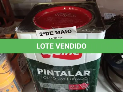LOTE 109 - 01 LATA DE TINTA IQUINE PINTALAR INTERIORES FOSCO AVELUDADO NA COR BRANCO GELO 18L. (NO ESTADO, LEILÃO NÃO TEM GARANTIA E NEM DEVOLUÇÃO, SUJEITO A POSSÍVEIS AVARIAS VISÍVEIS/OCULTAS E/OU AUSÊNCIA DE COMPONENTES).