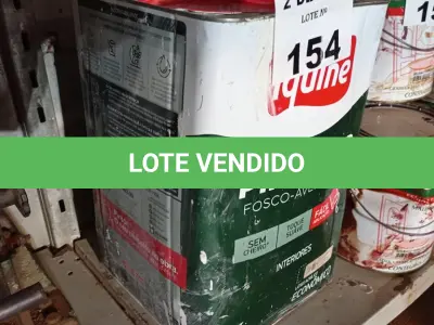 LOTE 154 - 01 LATA DE TINTA IQUINE PINTALAR INTERIORES FOSCO AVELUDADO NA COR BRANCO GELO 18L. (NO ESTADO, LEILÃO NÃO TEM GARANTIA E NEM DEVOLUÇÃO, SUJEITO A POSSÍVEIS AVARIAS VISÍVEIS/OCULTAS E/OU AUSÊNCIA DE COMPONENTES).