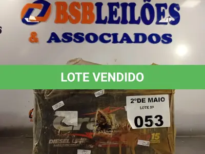 LOTE 053 - 01 BATERIA AUTOMOTIVA DE 100 AMPERES. (NO ESTADO, LEILÃO NÃO TEM GARANTIA E NEM DEVOLUÇÃO, SUJEITO A POSSÍVEIS AVARIAS VISÍVEIS/OCULTAS E/OU AUSÊNCIA DE COMPONENTES).