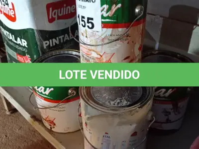 LOTE 155 - 05 LATAS DE ESMALTE SINTÉTICO CORES DIVERSAS COM AVARIAS. (NO ESTADO, LEILÃO NÃO TEM GARANTIA E NEM DEVOLUÇÃO, SUJEITO A POSSÍVEIS AVARIAS VISÍVEIS/OCULTAS E/OU AUSÊNCIA DE COMPONENTES).
