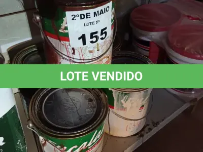 LOTE 155 - 05 LATAS DE ESMALTE SINTÉTICO CORES DIVERSAS COM AVARIAS. (NO ESTADO, LEILÃO NÃO TEM GARANTIA E NEM DEVOLUÇÃO, SUJEITO A POSSÍVEIS AVARIAS VISÍVEIS/OCULTAS E/OU AUSÊNCIA DE COMPONENTES).