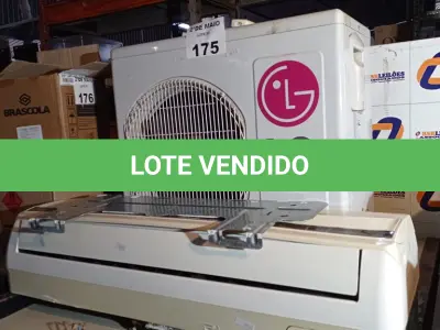 LOTE 175 - 01 AR CONDICIONADO MARCA LG 9.000BTU. (NO ESTADO, LEILÃO NÃO TEM GARANTIA E NEM DEVOLUÇÃO, SUJEITO A POSSÍVEIS AVARIAS VISÍVEIS/OCULTAS E/OU AUSÊNCIA DE COMPONENTES).