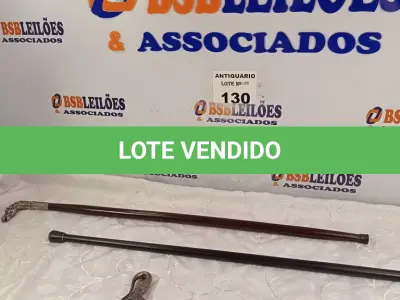 LOTE 130 - 01 BENGALA CABEÇA DE CAVALO E 01 CABEÇA DE DRAGÃO COM ADAGA. (NO ESTADO, LEILÃO NÃO TEM GARANTIA E NEM DEVOLUÇÃO, SUJEITO A POSSÍVEIS AVARIAS VISÍVEIS/OCULTAS E/OU AUSÊNCIA DE COMPONENTES).