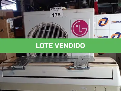 LOTE 175 - 01 AR CONDICIONADO MARCA LG 9.000BTU. (NO ESTADO, LEILÃO NÃO TEM GARANTIA E NEM DEVOLUÇÃO, SUJEITO A POSSÍVEIS AVARIAS VISÍVEIS/OCULTAS E/OU AUSÊNCIA DE COMPONENTES).