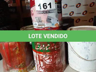 LOTE 161 - 03 GALÕES DE MASSA CORRIDA PVA 6,4KG E 03 GALÕES DE ESMALTE SINTÉTICO CORES DIVERSAS COM AVARIAS. (NO ESTADO, LEILÃO NÃO TEM GARANTIA E NEM DEVOLUÇÃO, SUJEITO A POSSÍVEIS AVARIAS VISÍVEIS/OCULTAS E/OU AUSÊNCIA DE COMPONENTES).