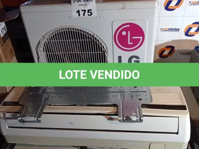 LOTE 175 - 01 AR CONDICIONADO MARCA LG 9.000BTU. (NO ESTADO, LEILÃO NÃO TEM GARANTIA E NEM DEVOLUÇÃO, SUJEITO A POSSÍVEIS AVARIAS VISÍVEIS/OCULTAS E/OU AUSÊNCIA DE COMPONENTES).