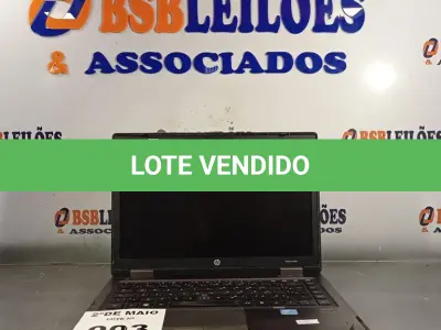 LOTE 003 - 01 NOTEBOOK MARCA HP I5 MODELO PROBOOK 6360B PARA RETIRADA DE PEÇAS. (NO ESTADO, LEILÃO NÃO TEM GARANTIA E NEM DEVOLUÇÃO, SUJEITO A POSSÍVEIS AVARIAS VISÍVEIS/OCULTAS E/OU AUSÊNCIA DE COMPONENTES).