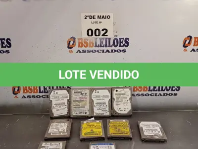 LOTE 002 - 10 HARD DISCO PARA NOTEBOOK MARCAS E MODELOS DIVERSOS. (NO ESTADO, LEILÃO NÃO TEM GARANTIA E NEM DEVOLUÇÃO, SUJEITO A POSSÍVEIS AVARIAS VISÍVEIS/OCULTAS E/OU AUSÊNCIA DE COMPONENTES).