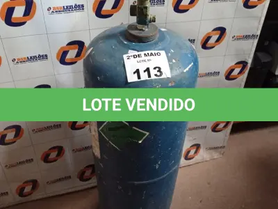 LOTE 113 - 01 CILINDRO DE GÁS NÃO INFLAMÁVEL. (NO ESTADO, LEILÃO NÃO TEM GARANTIA E NEM DEVOLUÇÃO, SUJEITO A POSSÍVEIS AVARIAS VISÍVEIS/OCULTAS E/OU AUSÊNCIA DE COMPONENTES).