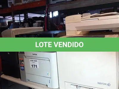 LOTE 171 - 10 IMPRESSORAS MARCAS E MODELOS DIVERSOS PARA RETIRADA DE PEÇAS. (NO ESTADO, LEILÃO NÃO TEM GARANTIA E NEM DEVOLUÇÃO, SUJEITO A POSSÍVEIS AVARIAS VISÍVEIS/OCULTAS E/OU AUSÊNCIA DE COMPONENTES).