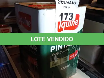 LOTE 173 - 01 LATA DE TINTA IQUINE PINTALAR INTERIORES FOSCO AVELUDADO NA COR PALHA 18L. (NO ESTADO, LEILÃO NÃO TEM GARANTIA E NEM DEVOLUÇÃO, SUJEITO A POSSÍVEIS AVARIAS VISÍVEIS/OCULTAS E/OU AUSÊNCIA DE COMPONENTES).