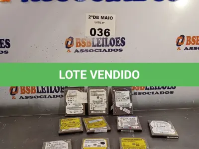 LOTE 036 - 10 HARD DISCO PARA NOTEBOOK MARCAS E MODELOS DIVERSOS. (NO ESTADO, LEILÃO NÃO TEM GARANTIA E NEM DEVOLUÇÃO, SUJEITO A POSSÍVEIS AVARIAS VISÍVEIS/OCULTAS E/OU AUSÊNCIA DE COMPONENTES).